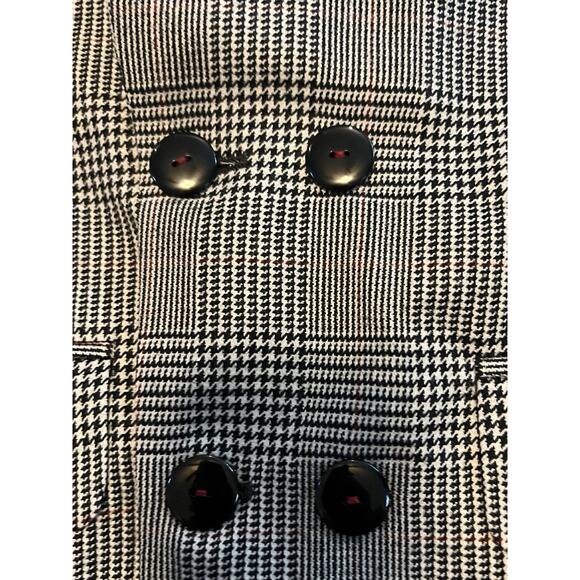 Vintage BURBERRYS' England Blue Grey Black Wool Houndstooth Blazer ~42R - Picture 5 of 7